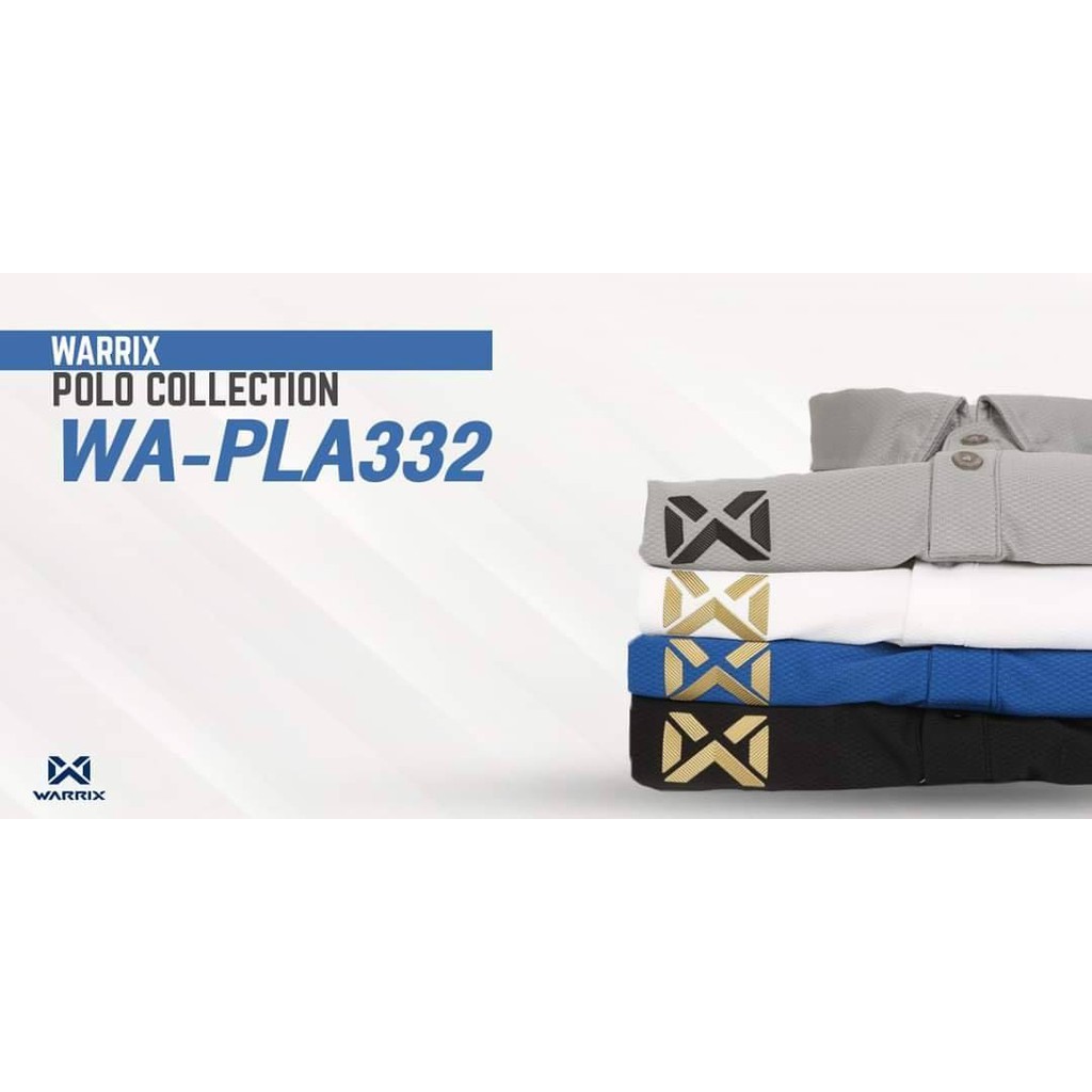 WARRIX เสื้อสปอร์ตโปโลวาริกซ์ รุ่น PLA332 (WA-214PLACL32) เสื้อวอริกซ์สีล้วน FLEX 3D สีแดง ขาว น้ำเงิน