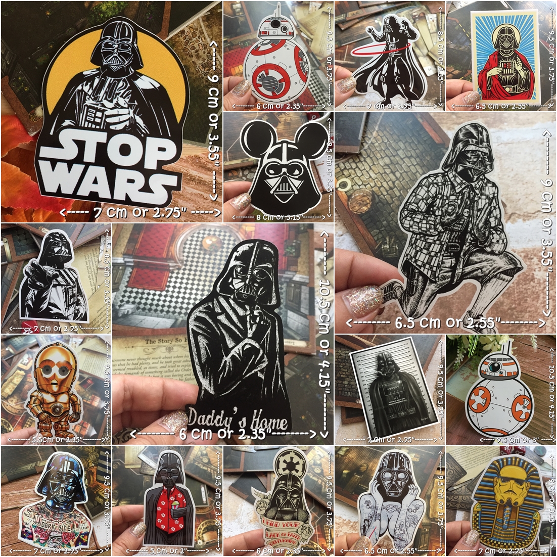 สตาร์วอร์ Starwar สติกเกอร์ เคลือบกันน้ำ ลายแนวๆ ไดคัท ติดกระเป๋าเดินทาง มอเตอร์ไซด์ รถ โน้ตบุ๊ค เคสโทรศัพท์ กระบอกน้ำ Waterproof Decal Sticker