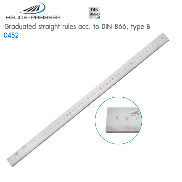 HELIOS-PREISSER,Graduated straight rules acc. to DIN 866, type B,0452