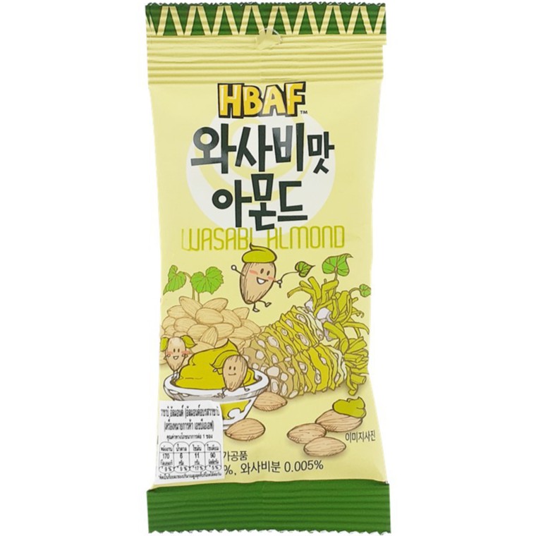 (ห่อเล็ก) Tom's Farm Honey Butter Almond #Wasabi Almond อัลมอนด์เกาหลี ทอมส์ ฮันนี่ บัตเตอร์ ขนมถั่วอัลมอนด์ อัลมอนด์อบสไตล์เกาหลี Toms HBAF รสอัลมอนด์อบรสวาซาบิ 30 กรัม