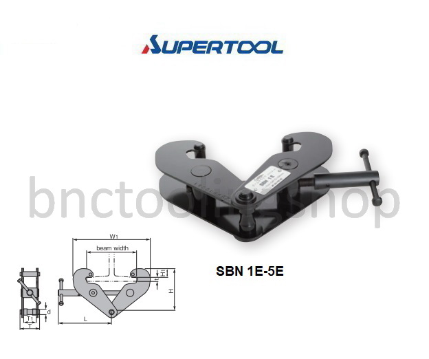 แคลมป์ยึดเหล็กไอบีม (แบบมาตรฐาน) ความจุสูงสุด 5 ตัน,Beam Clamp (Standard type) Rated capacity 5 Ton,Supertool,SBN5E