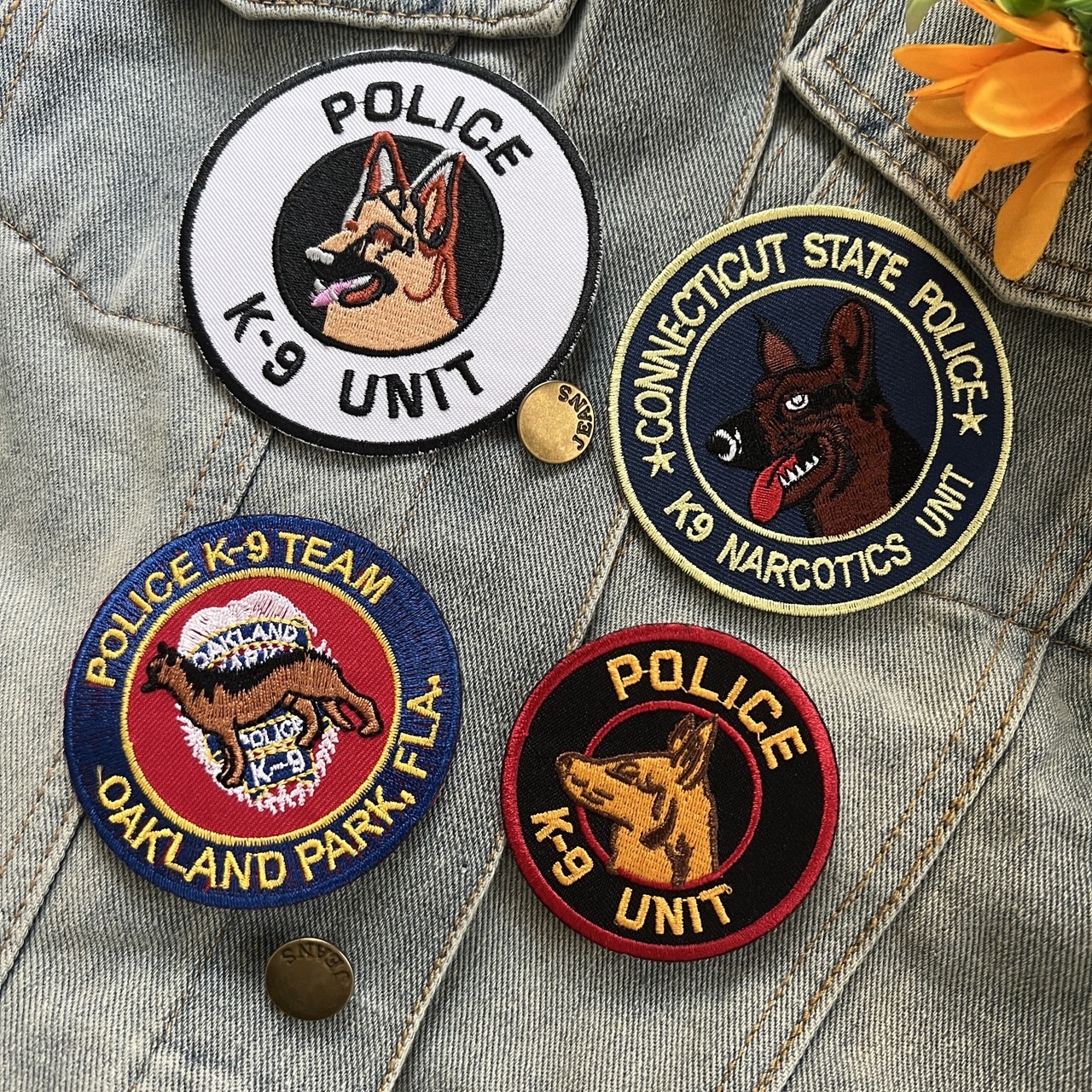 หมาตำรวจ K-9 Unit ตัวรีดติดเสื้อ อาร์มรีด อาร์มปัก ตกแต่งเสื้อผ้า หมวก กระเป๋า แจ๊คเก็ตยีนส์ Badge Embroidered Iron on Patch