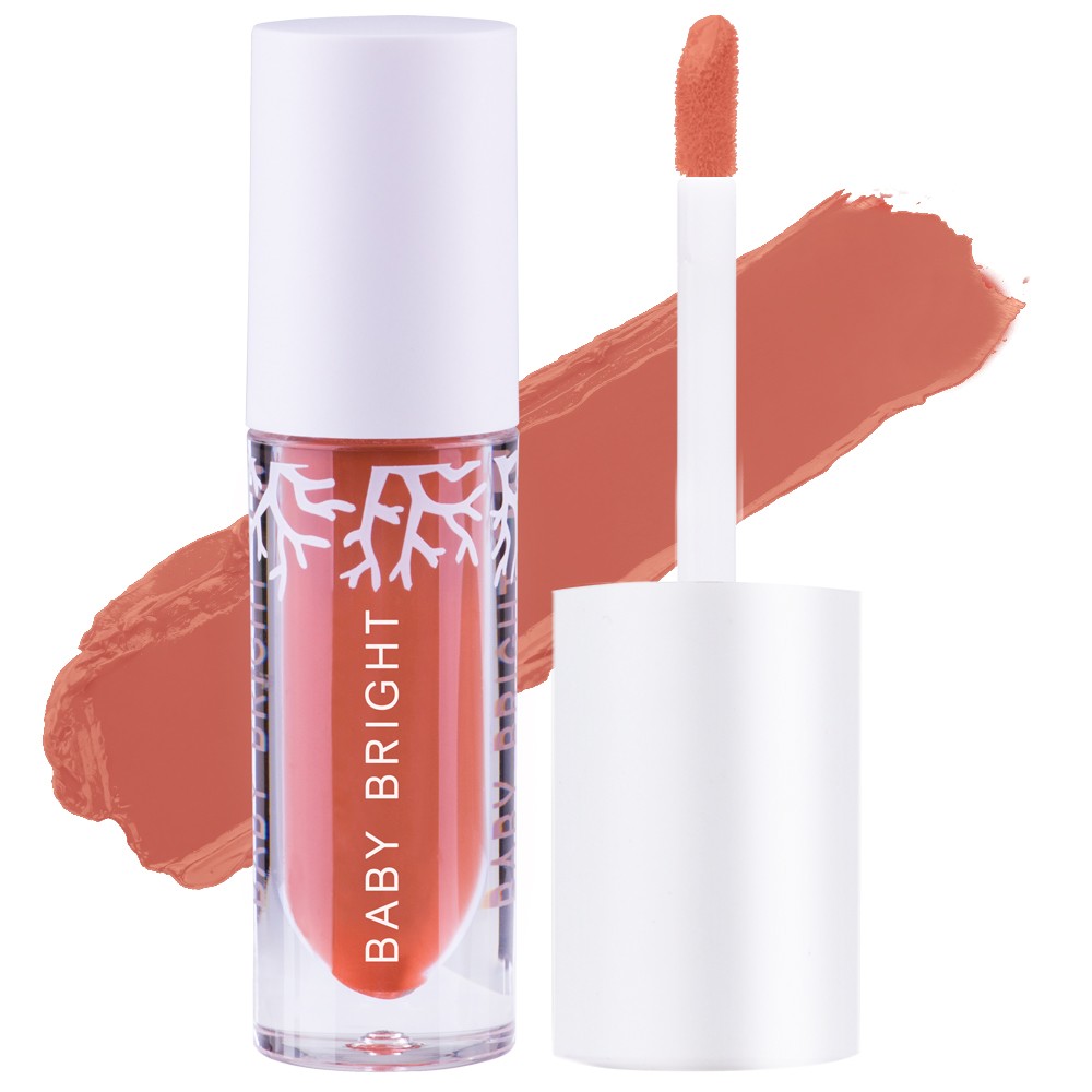 BABY BRIGHT LIP & CHEEK MATTE TINT 2.4G #24 Mlbb Peach ลิปเบบี้ไบร์ท ลิปทิ้น ทิ้นท์ เนื้อแมท ใช้ได้ทั้งปากและแก้ม 2.4 กรัม สี 24 เอ็มแอลบีบีพีช