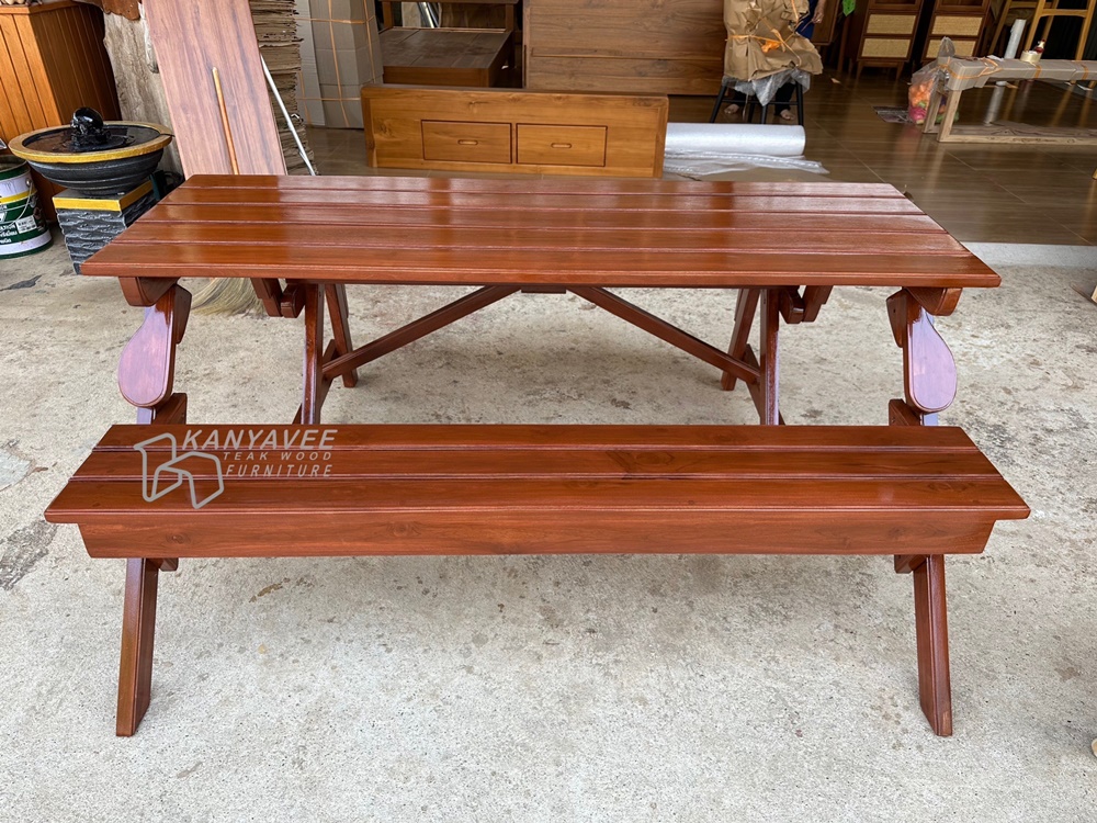 โต๊ะโซฟาไม้สักพับได้