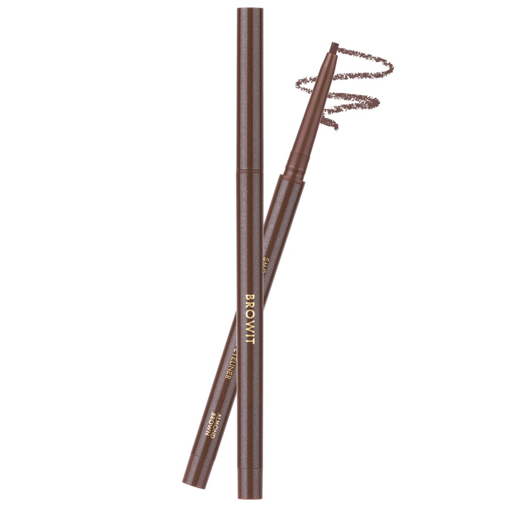 Browit By Nongchat Smooth and Slim Inner Eyeliner 0.1g #ALMOND BROWN บราวอิท น้องฉัตร ดินสอเขียนขอบตา สมูทแอนด์สลิมอินเนอร์อายไลน์เนอร์ 0.1G สี ALMOND BROWN
