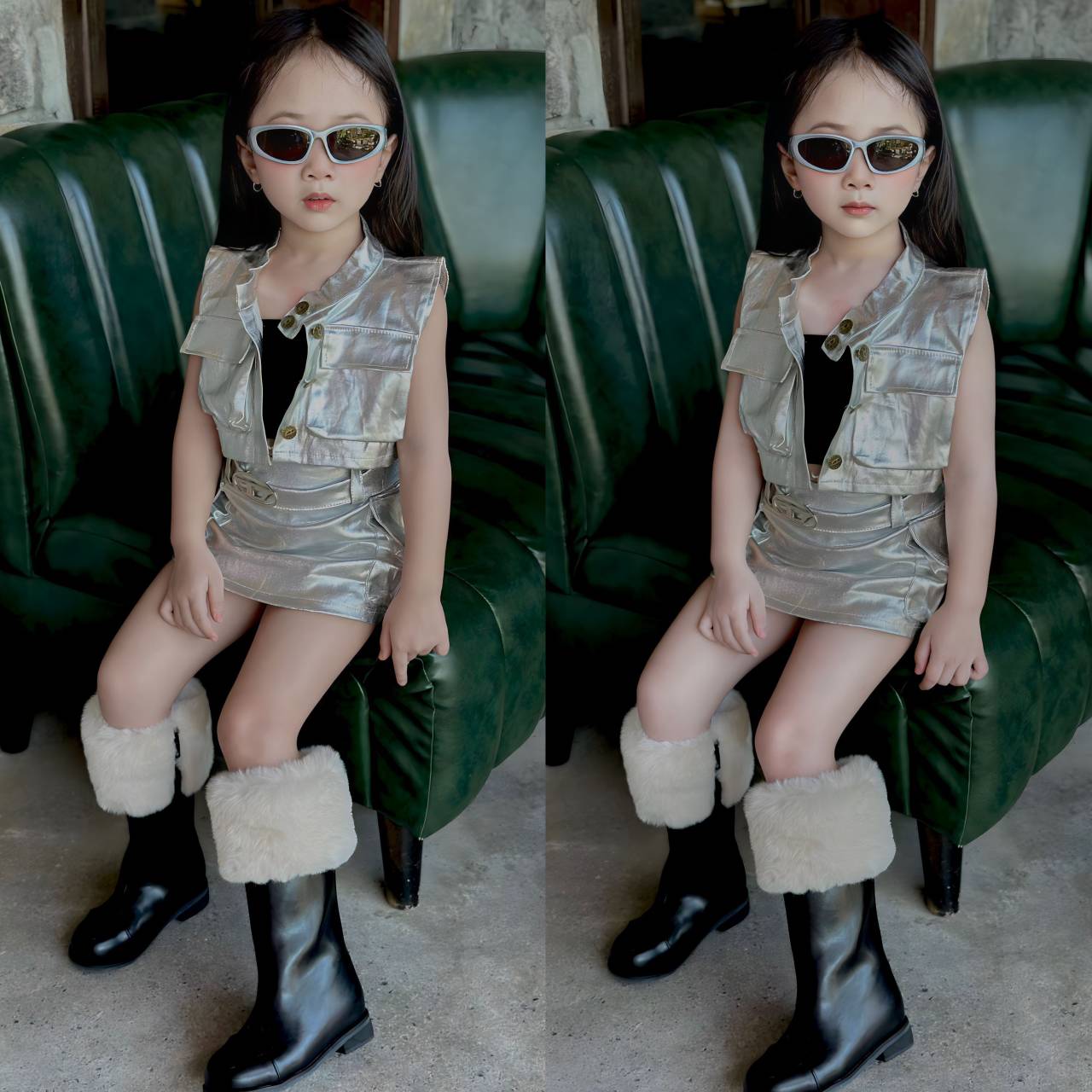 JF08💜พร้อมส่ง💜ชุดเด็กผู้หญิง/set 2 ชิ้น size 7 น้ำหนัก 21-23 kg