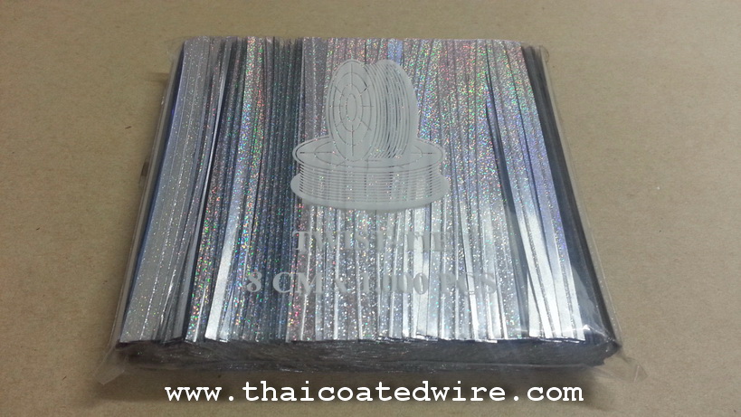ลวดมัดปากถุง 8cm x 1,000pcs สีกากเพชร