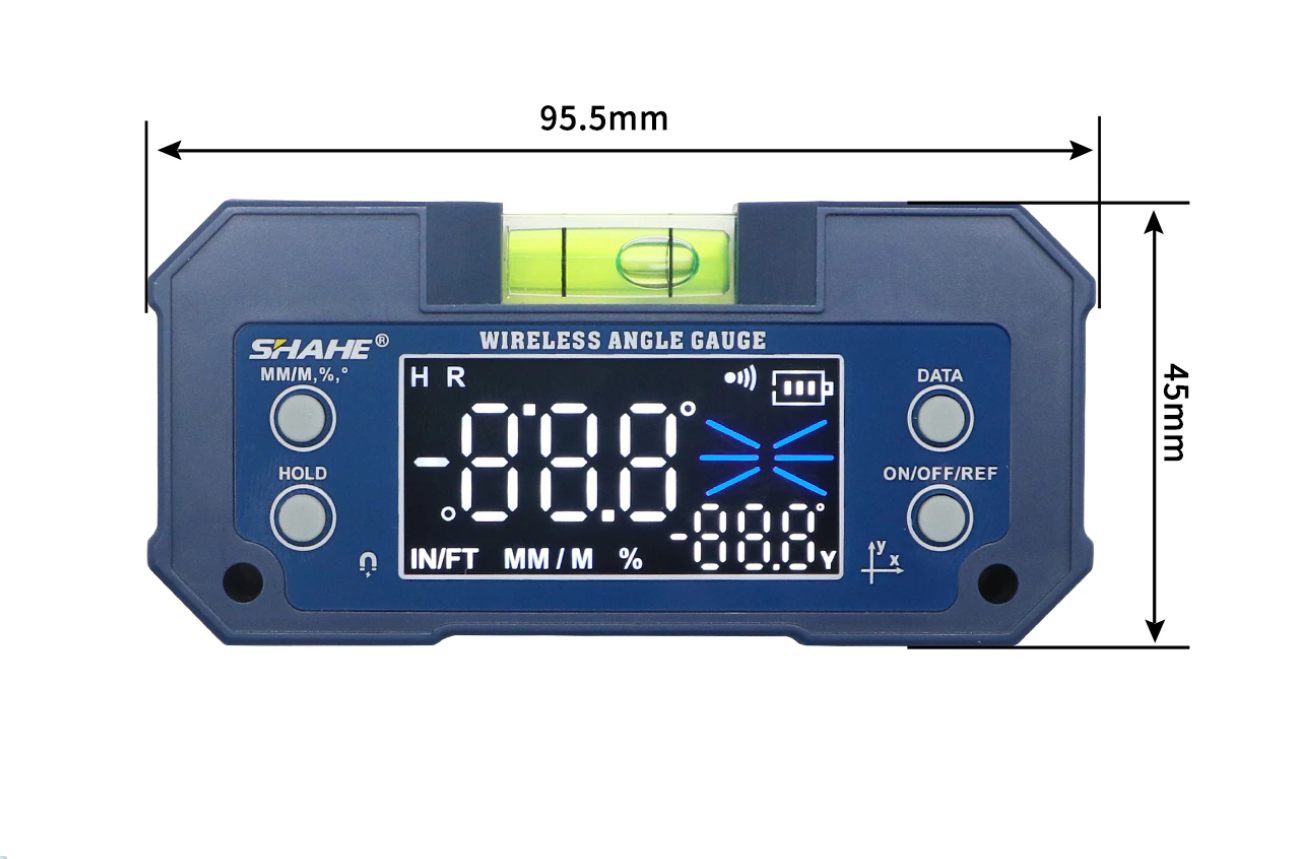Mini Level 5346 , SHAHE Dual Axis Digital Protractor Inclinometer Rechargable Digital Angle Finder Level Box