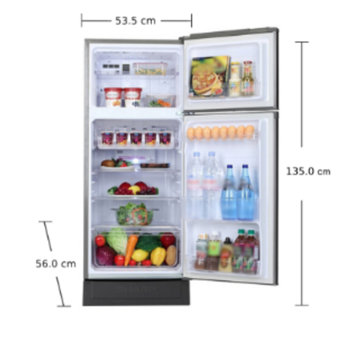 SHARP ตู้เย็น 2 ประตู รุ่น SJ-C19E-WMS ขนาด 5.9 คิว สีเทา เทา 5.9Q ทันสมัย