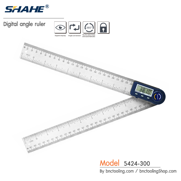SHAHE,Digital angle ruler(300mm),5424-300