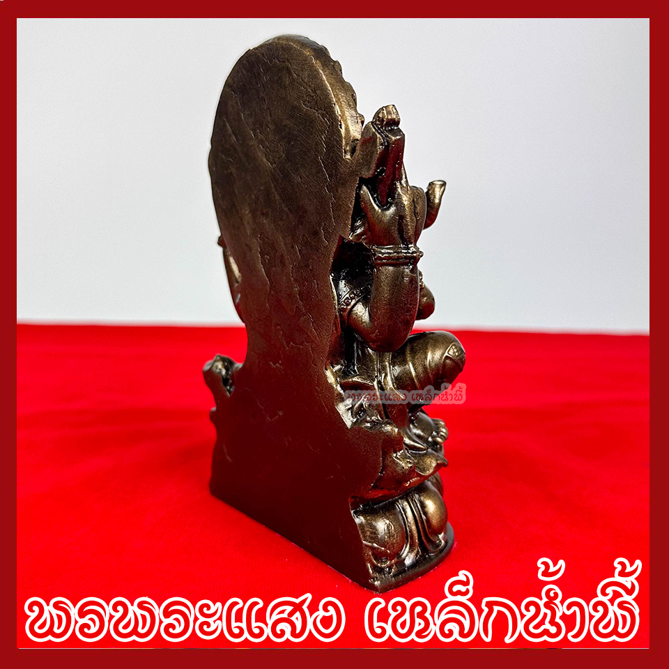 พระพิฆเนศ เป่าขลุ่ย ปางมุราลีคณปติ สูง 6 นิ้ว ฐาน 3.5 นิ้ว ลึก 2 นิ้ว วัตถุมงคล เนื้อมวลสารแร่เหล็กน้ำพี้