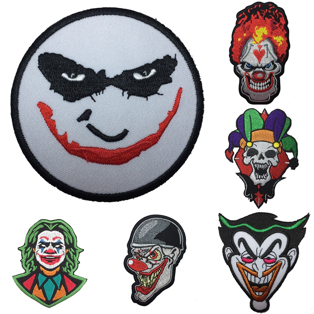 โจ๊กเกอร์ Joker ตัวรีดติดเสื้อ อาร์มรีด อาร์มปัก ตกแต่งเสื้อผ้า หมวก กระเป๋า แจ๊คเก็ตยีนส์ Movie Embroidered Iron on Patch
