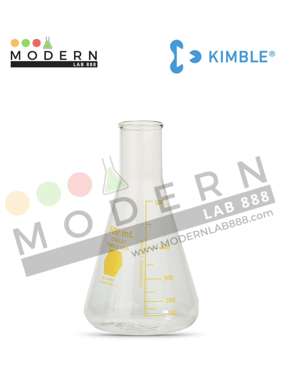 500ml. ขวดรูปชมพู่ปากแคบหลากสี / 500ml. Colorware Narrow Mouth Erlenmeyer Flasks