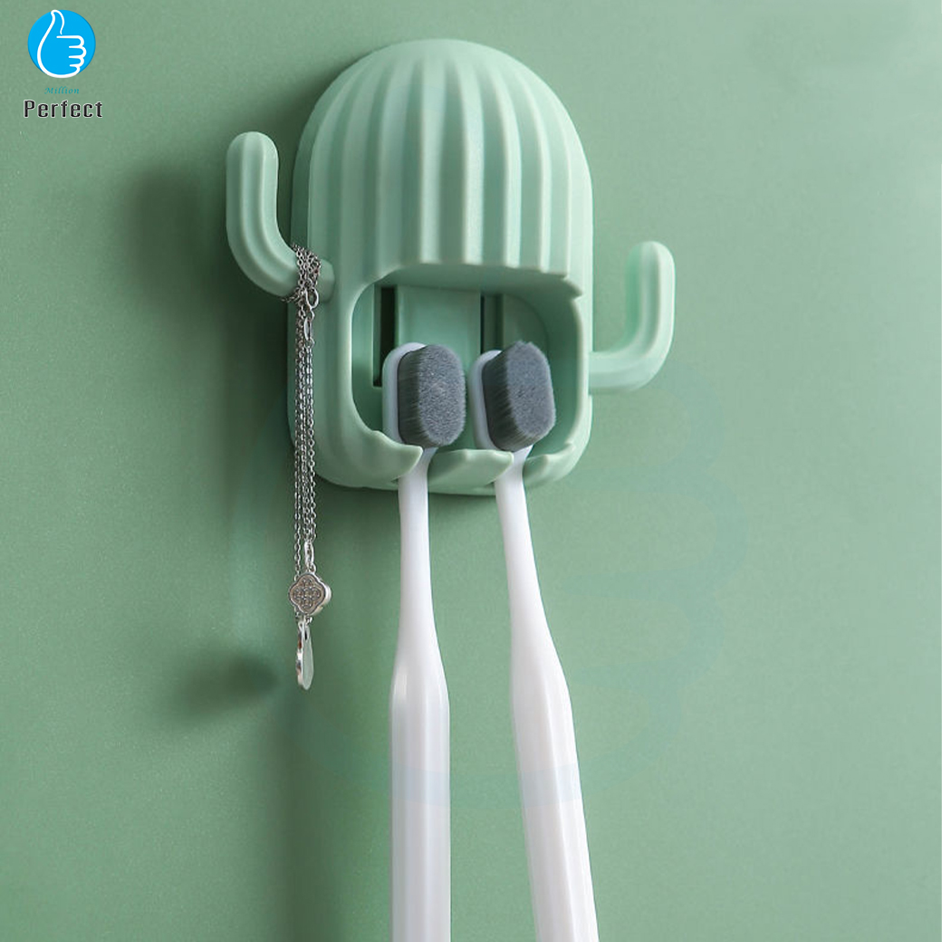 ที่เก็บแปรงสีฟัน ใช้สำหรับแขวนแปรงสีฟัน ทรงกระบองเพชร (ไม่ต้องเจาะผนัง) รุ่น TH2