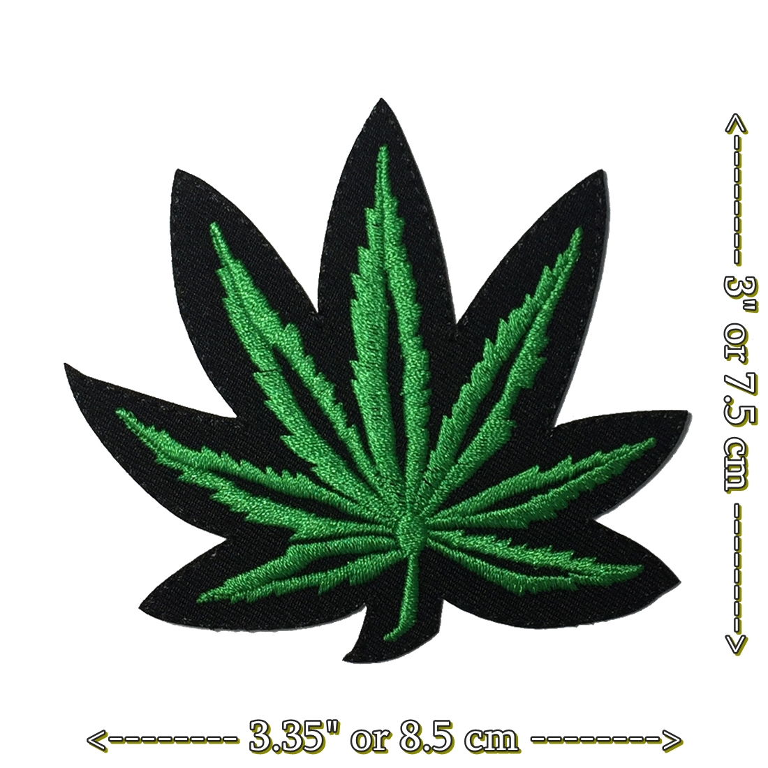 ใบกัญชา ตัวรีดติดเสื้อ อาร์มรีด อาร์มปัก ตกแต่งเสื้อผ้า หมวก กระเป๋า แจ๊คเก็ตยีนส์ Hipster Embroidered Iron on Patch