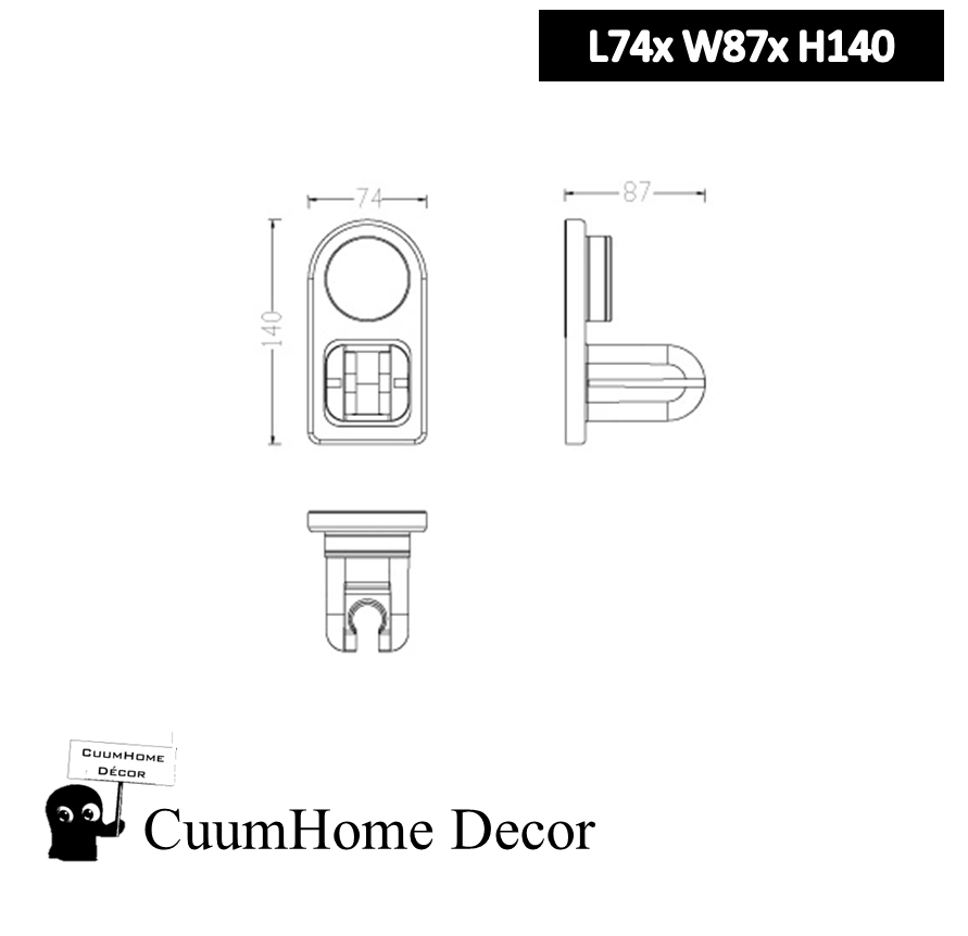 BR-27 ที่วางหัวฝักบัว ไม่ต้องเจาะผนัง