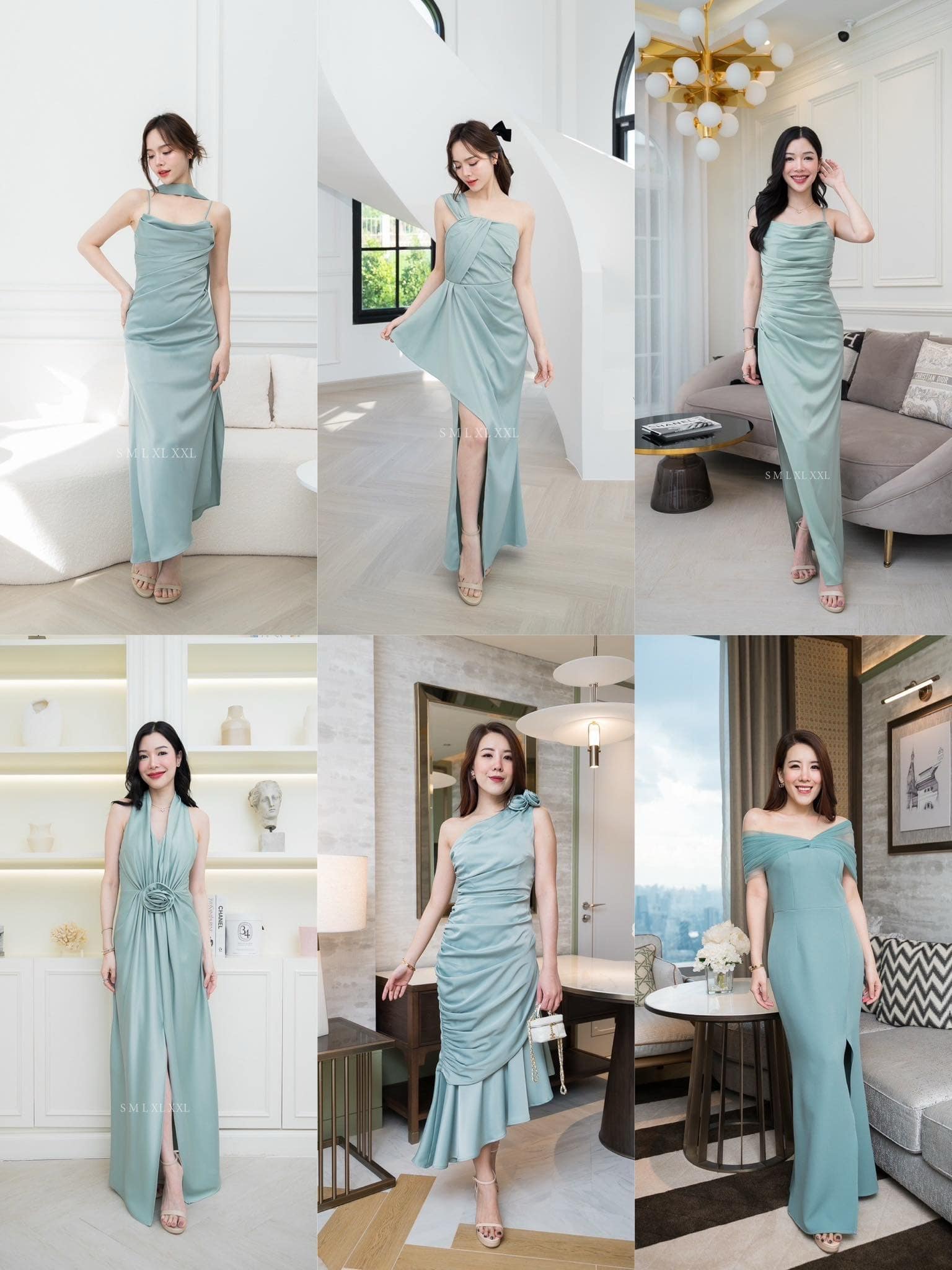 ชุดเพื่อนเจ้าสาวสีเขียวพาสเทล