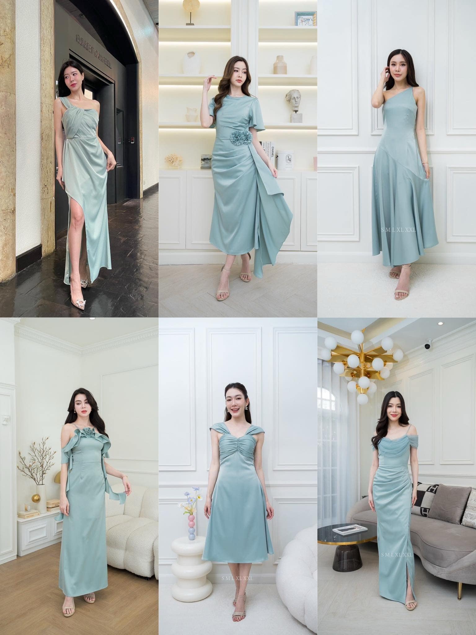ชุดเพื่อนเจ้าสาวสีเขียวพาสเทล