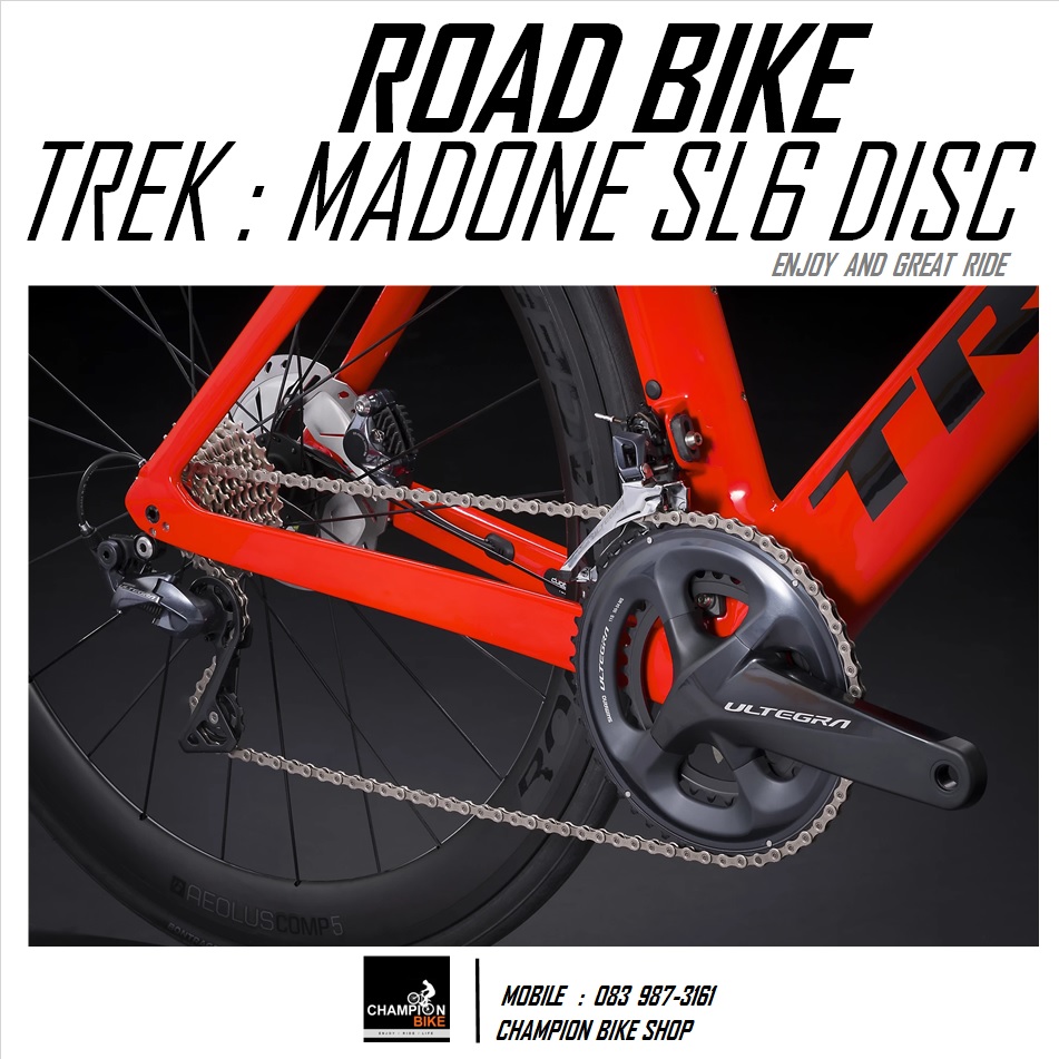 จักรยานเสือหมอบ TREK MADONE SL 6 DISC AERO ROAD BIKE - 2021 สีแดง-ดำ