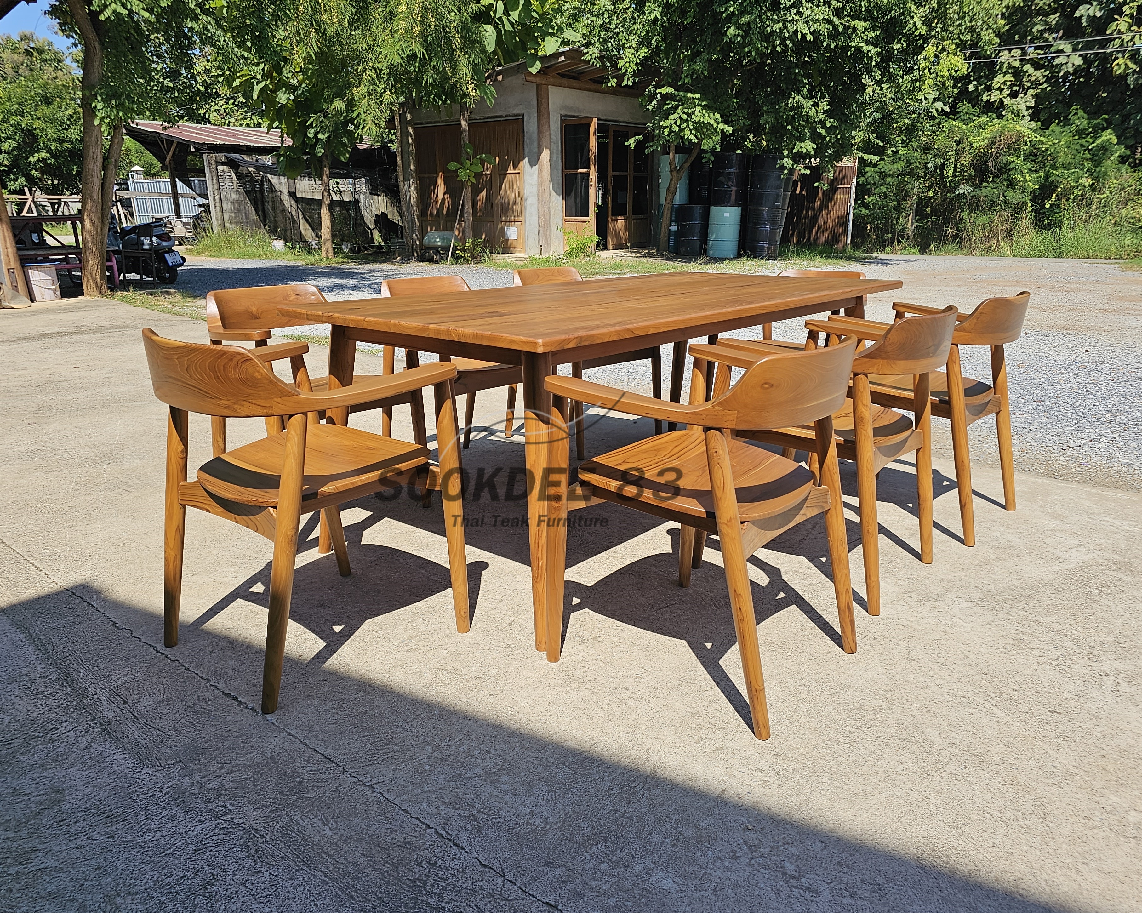 ชุดโต๊ะกินข้าวขาเฉียงมินิมอล 2 ม. เก้าอี้ฮิโรชิมา