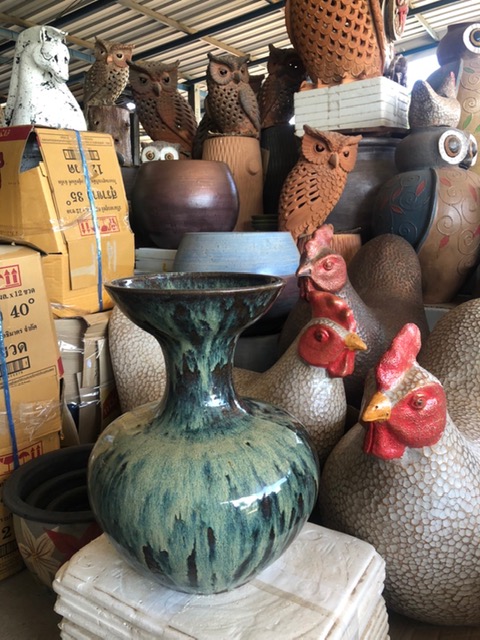 แจกันปากกว้าง (งานเคลือบเซรามิค)