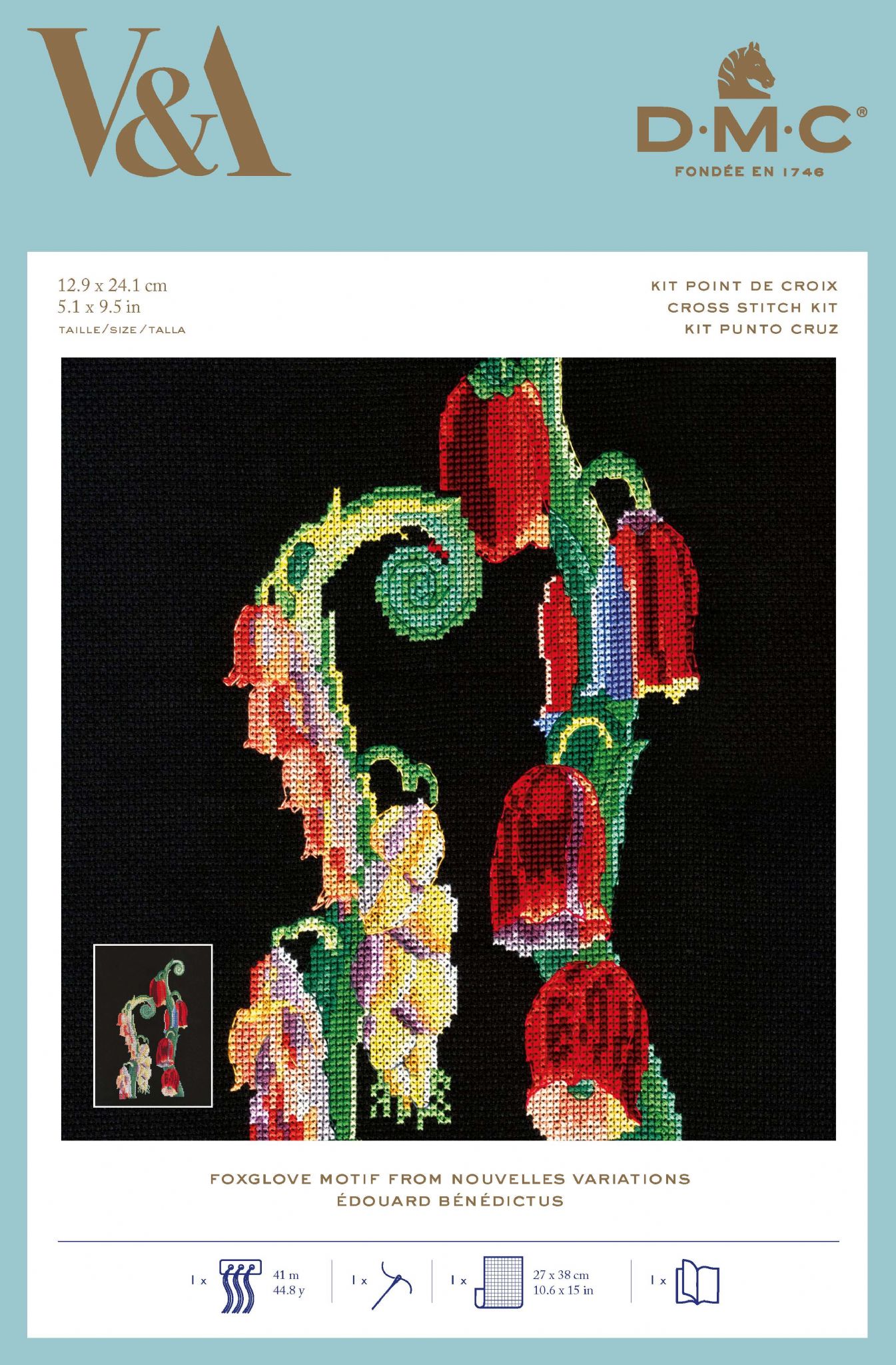 DMC V & A Art Deco Flowers Cross Stitch Kit - BL1197/77