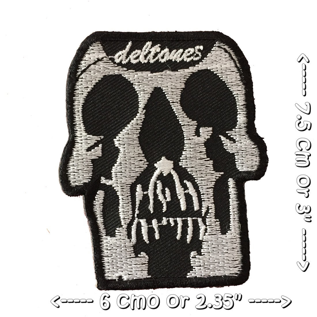 Deftones กะโหลก เดฟโทน วงดนตรี ร็อค เฮฟวี่เมทัล พังค์ ตัวรีดแบบปัก อาร์มปัก ตัวรีดติดเสื้อ ตัวรีด ติดกระเป๋า ติดหมวก ติดแจ๊คเก็ต Rock Iron on Embroidered Patch