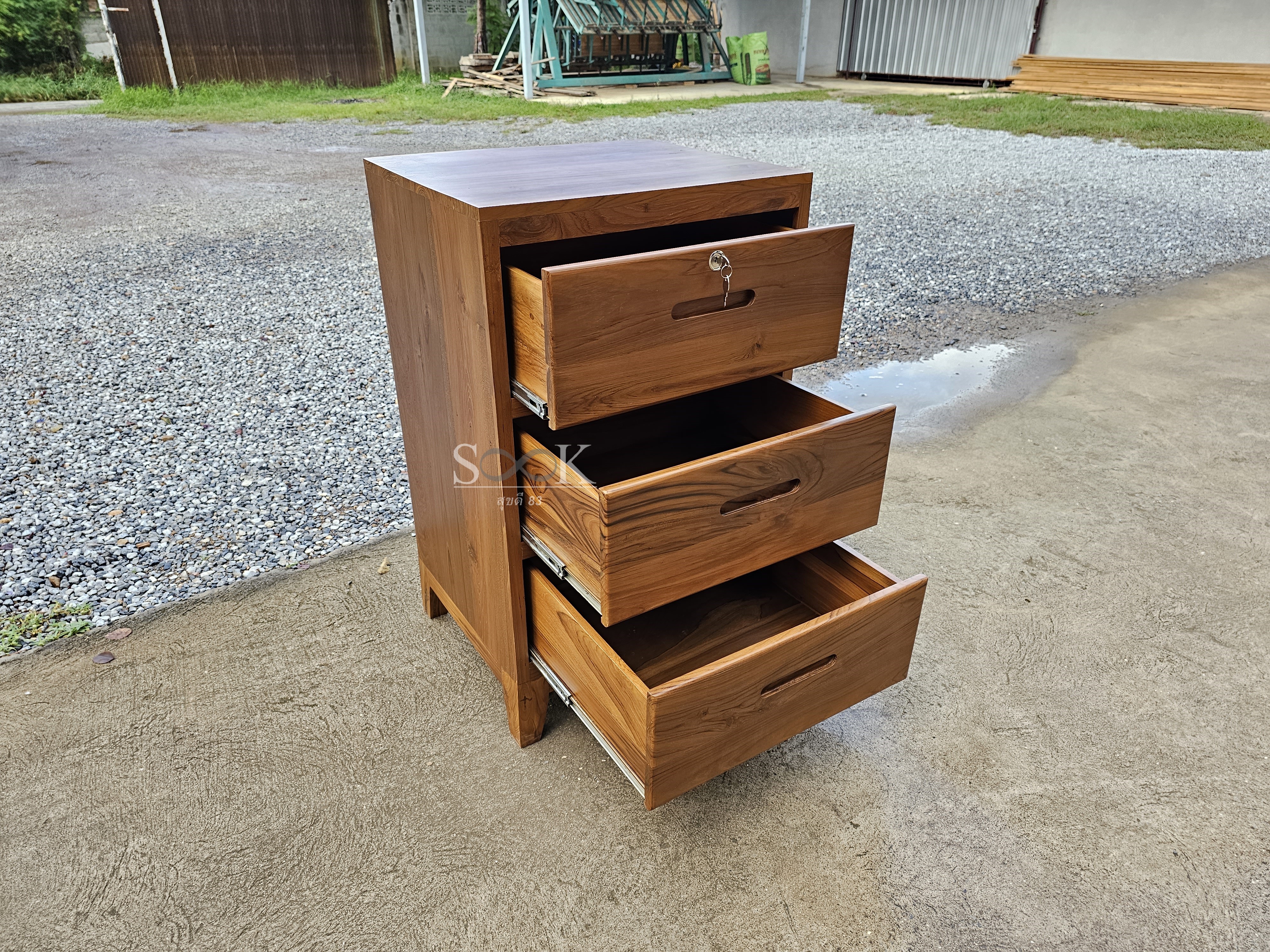 ตู้เอกสารจัมโบ้ 3 ลิ้นชัก ขาโมเดิร์น