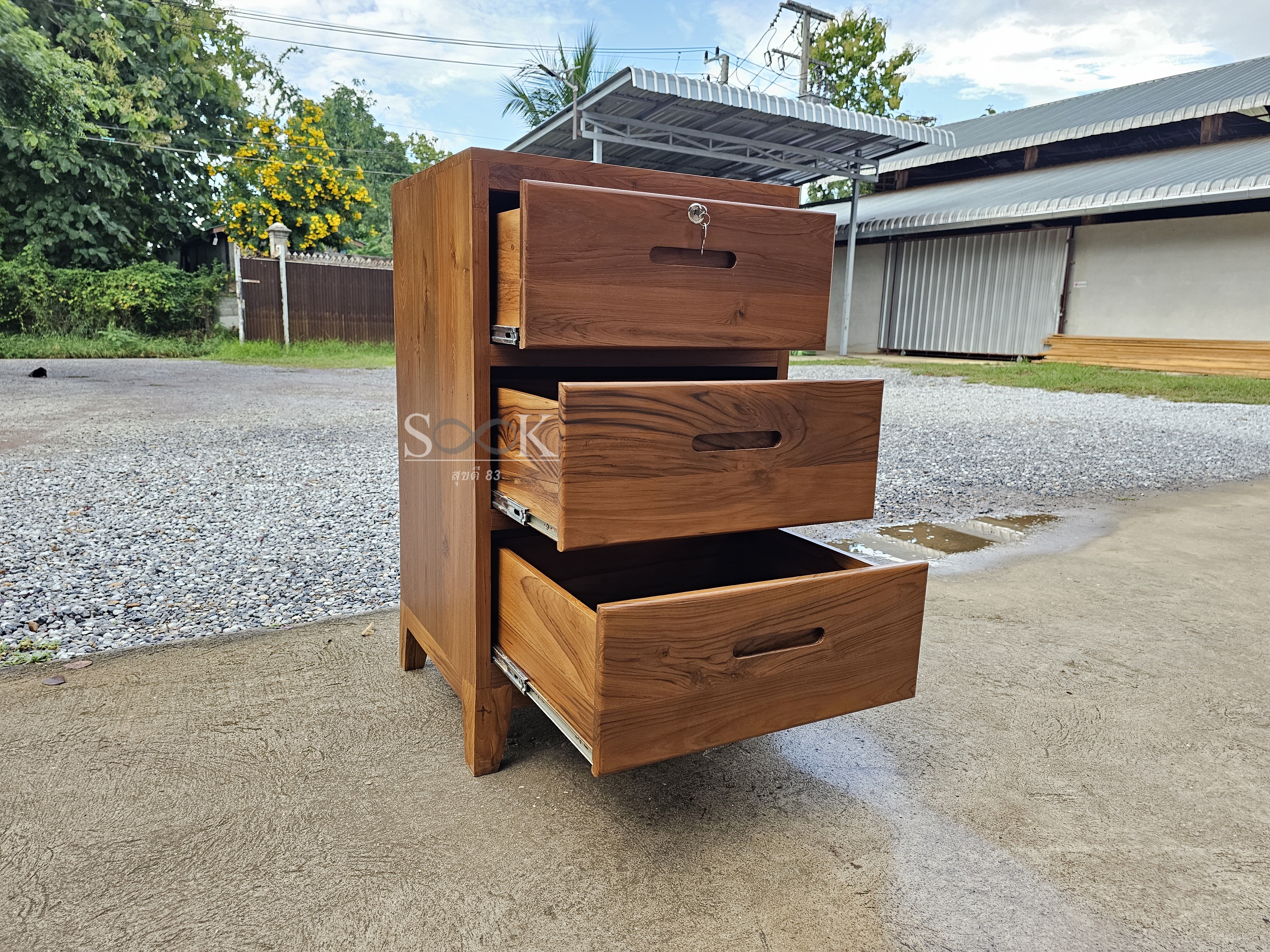 ตู้เอกสารจัมโบ้ 3 ลิ้นชัก ขาโมเดิร์น