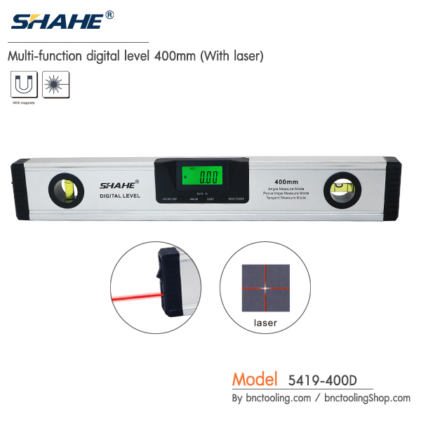 SHAHE,Multi-function digital level 400mm(With laser),5419-400D