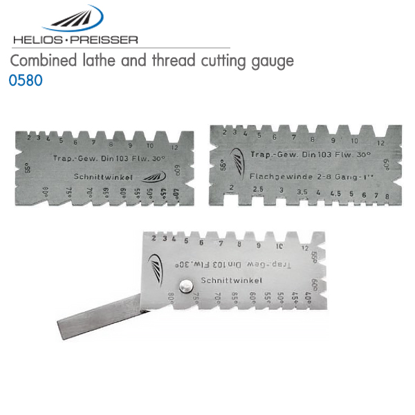 HELIOS-PREISSER,Combined lathe and thread cutting gauge,0580