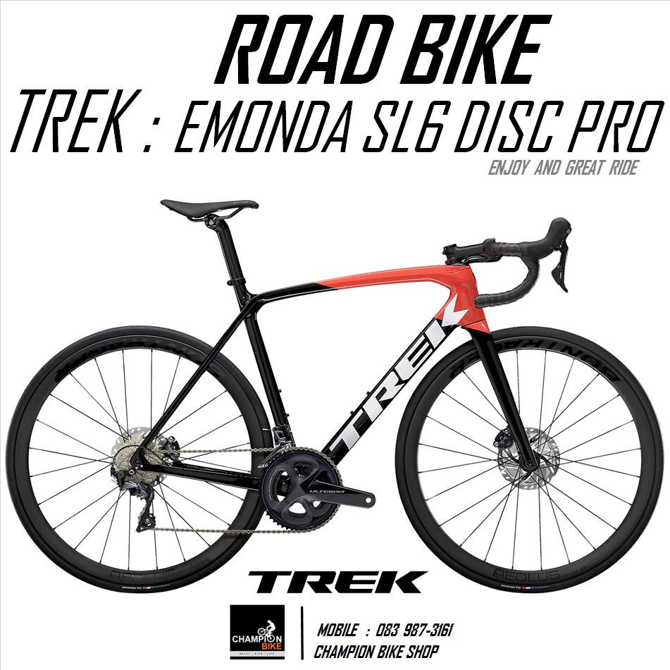 จักรยานเสือหมอบ TREK EMONDA SL 6 PRO DISC 2022 ROAD BIKE สีดำ-แดง