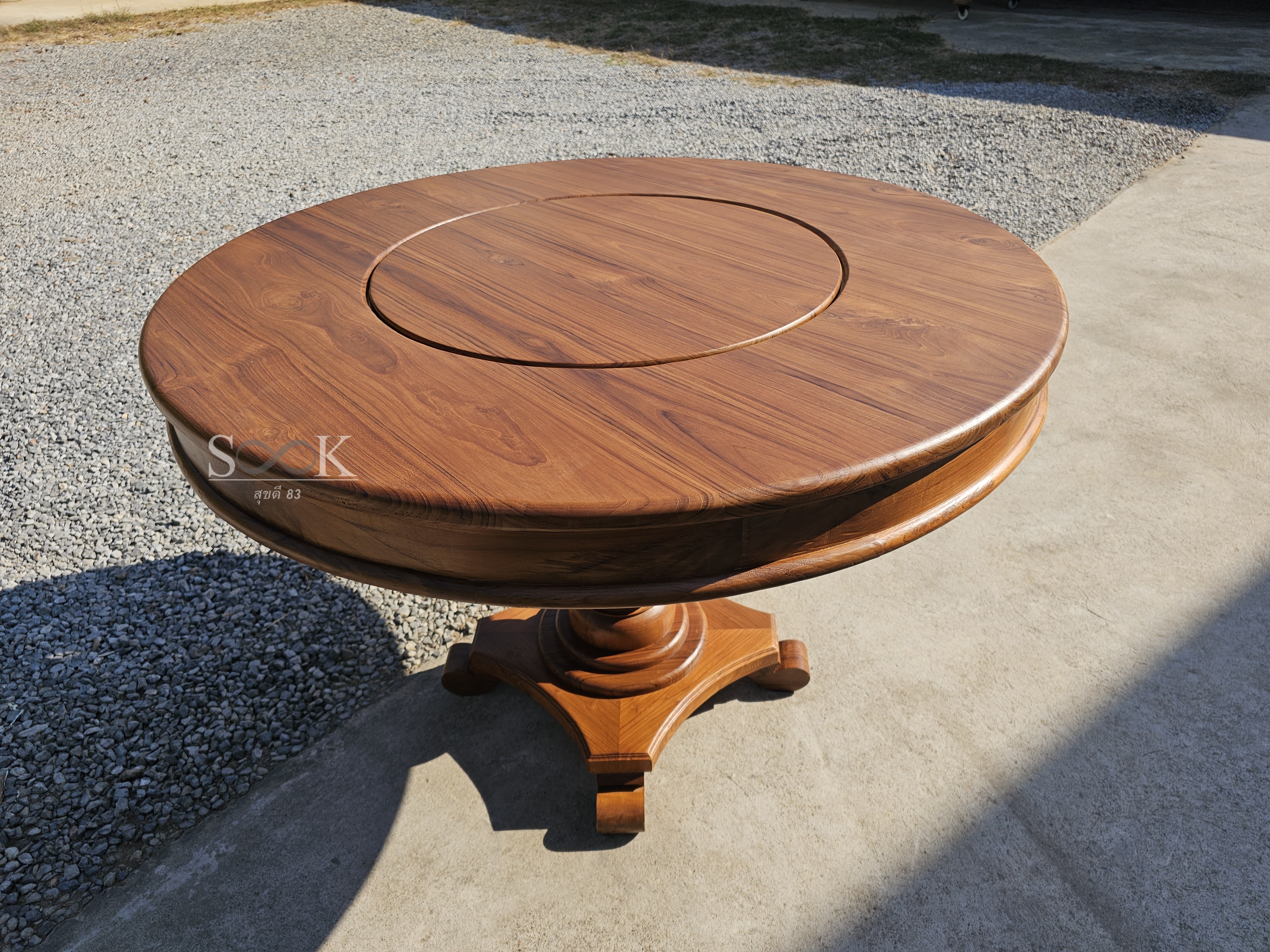 โต๊ะกินข้าวกลมหมุนขาจีน 1 ม.