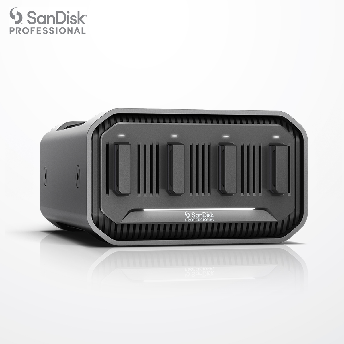 SanDisk Professional 0TB PRO-Blade Station - Powerful 4-Bay PRO-Blade SSD Mag Enclosure; Thunderbolt 3 and USB-C; Up to 3000MB/s Read - SDPM34F-0000-GBABD