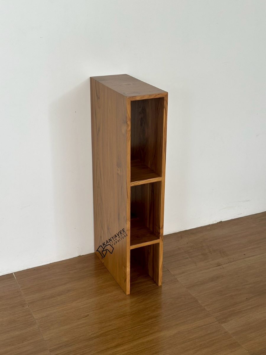 ชั้นวางของมินิไม้สัก สีธรรมชาติ
