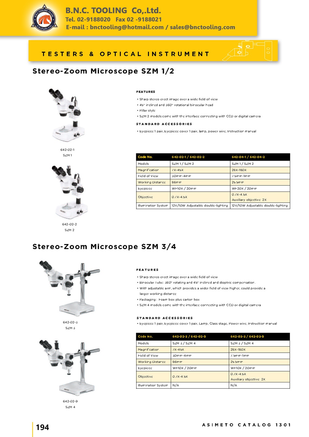 ASIMETO,P194,Stereo-Zoom Microscope SZM 3-4,642-02-9