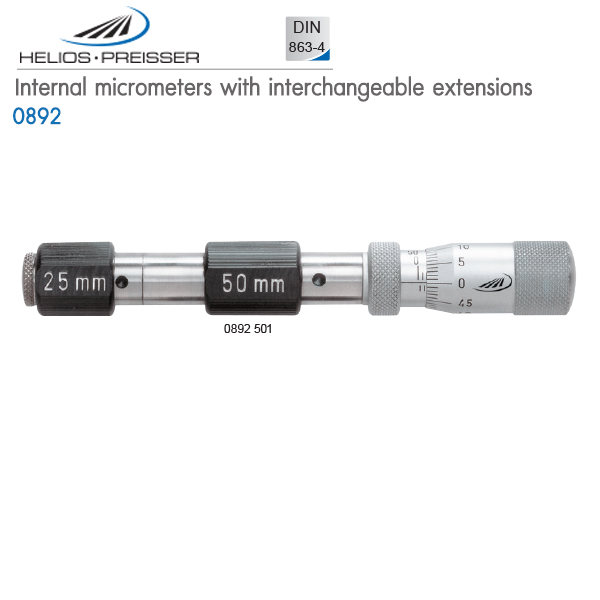 HELIOS-PREISSER,Internal micrometers with interchangeable extensions,0892