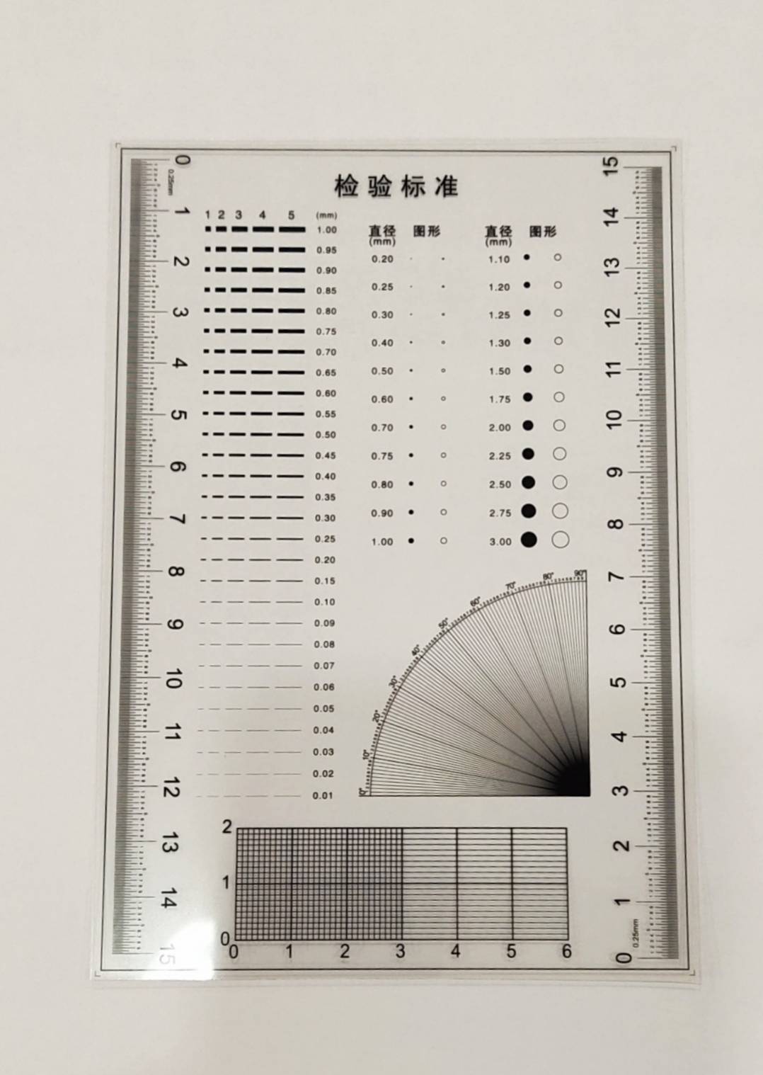 GT-1 ฟิล์มมาตรฐานเช็ตองศา,Dot Gauge แผ่นฟิล์มวัดขนาดชิ้นงาน, Soft Ruler Microscope Micrometer, Calibration Slide Line Width Particle Diameter, Measurement Tool Caliper Film Point Gauge.