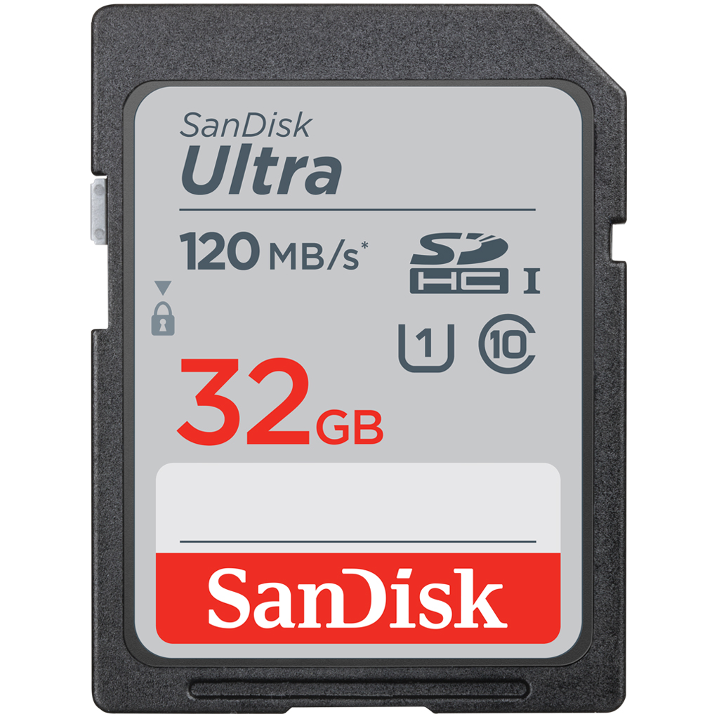 SanDisk Ultra SD Card Class10 32GB Speed 120 MB/s (SDSDUN4-032G-GN6IN) SDHC เมมโมรี่การ์ด สำหรับ SDCARD กล้องมิลเลอร์เลส DSLR Mirrorless ประกัน 10ปี