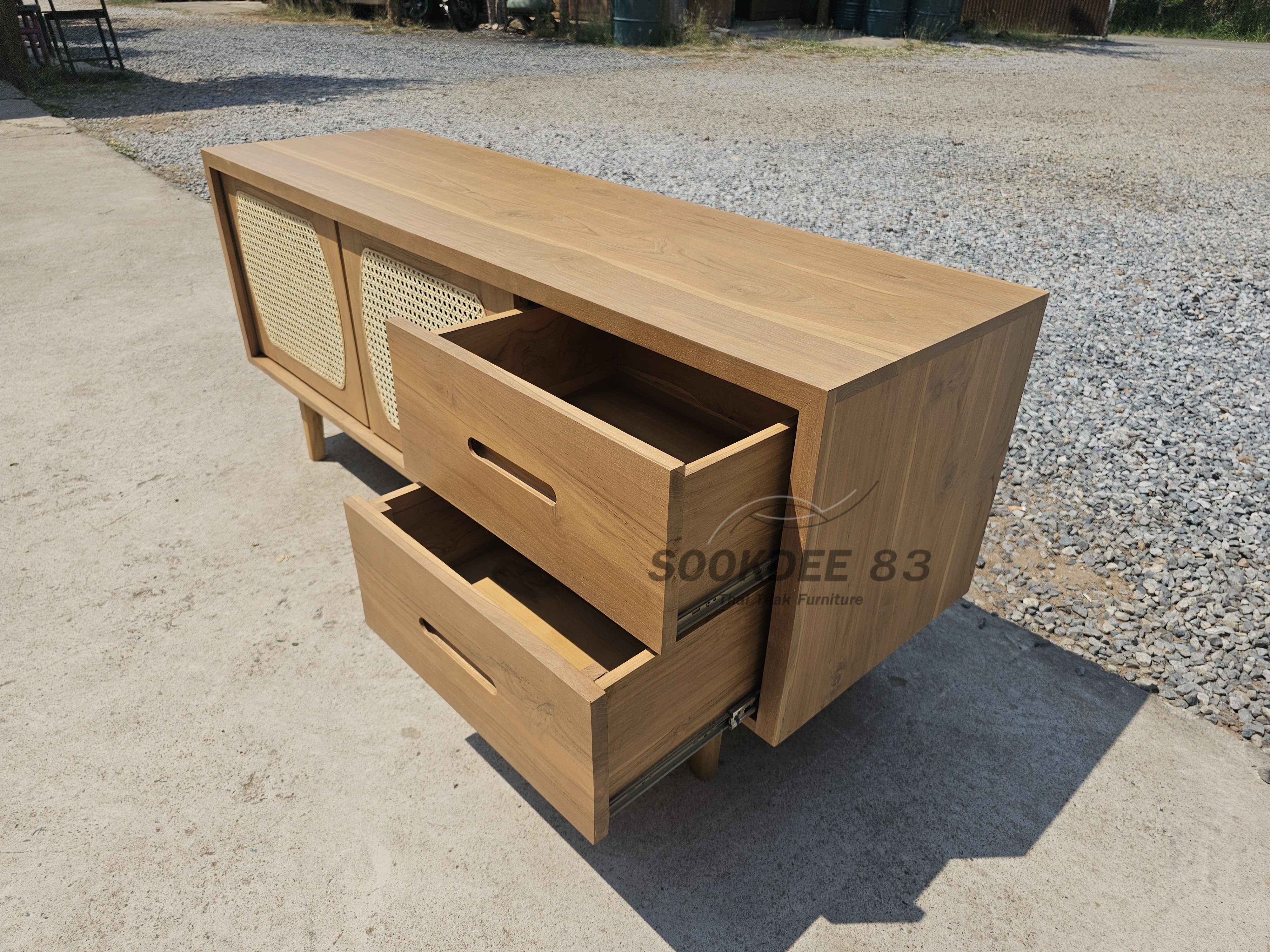 ตู้เก็บของบานหวายสไลด์ (สีสัก)