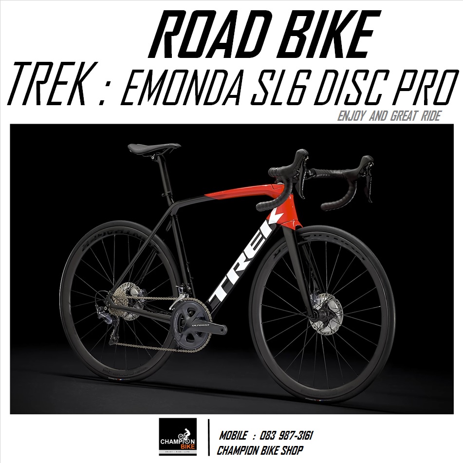 จักรยานเสือหมอบ TREK EMONDA SL 6 PRO DISC 2022 ROAD BIKE สีดำ-แดง