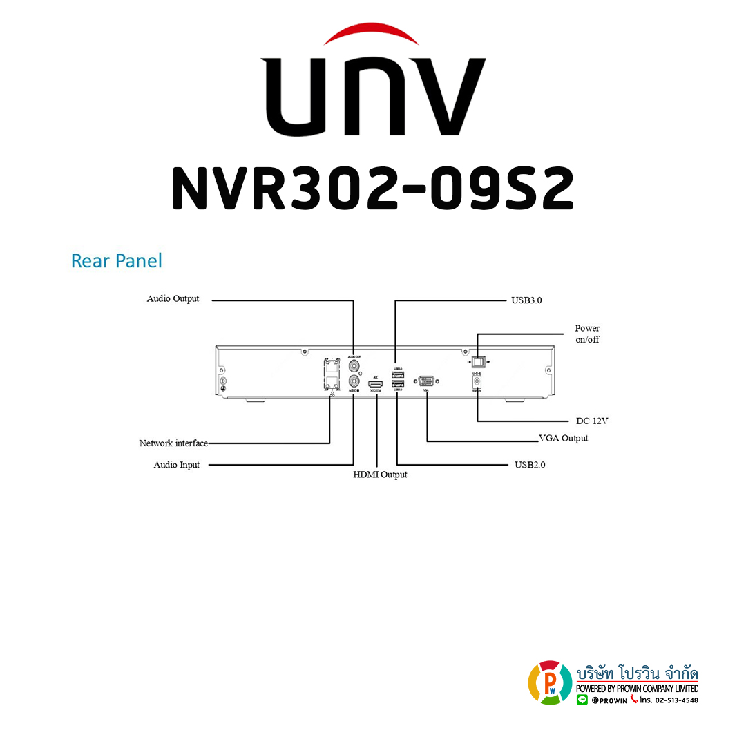 UNIVIEW 9 CHANNEL NVR302-09S2