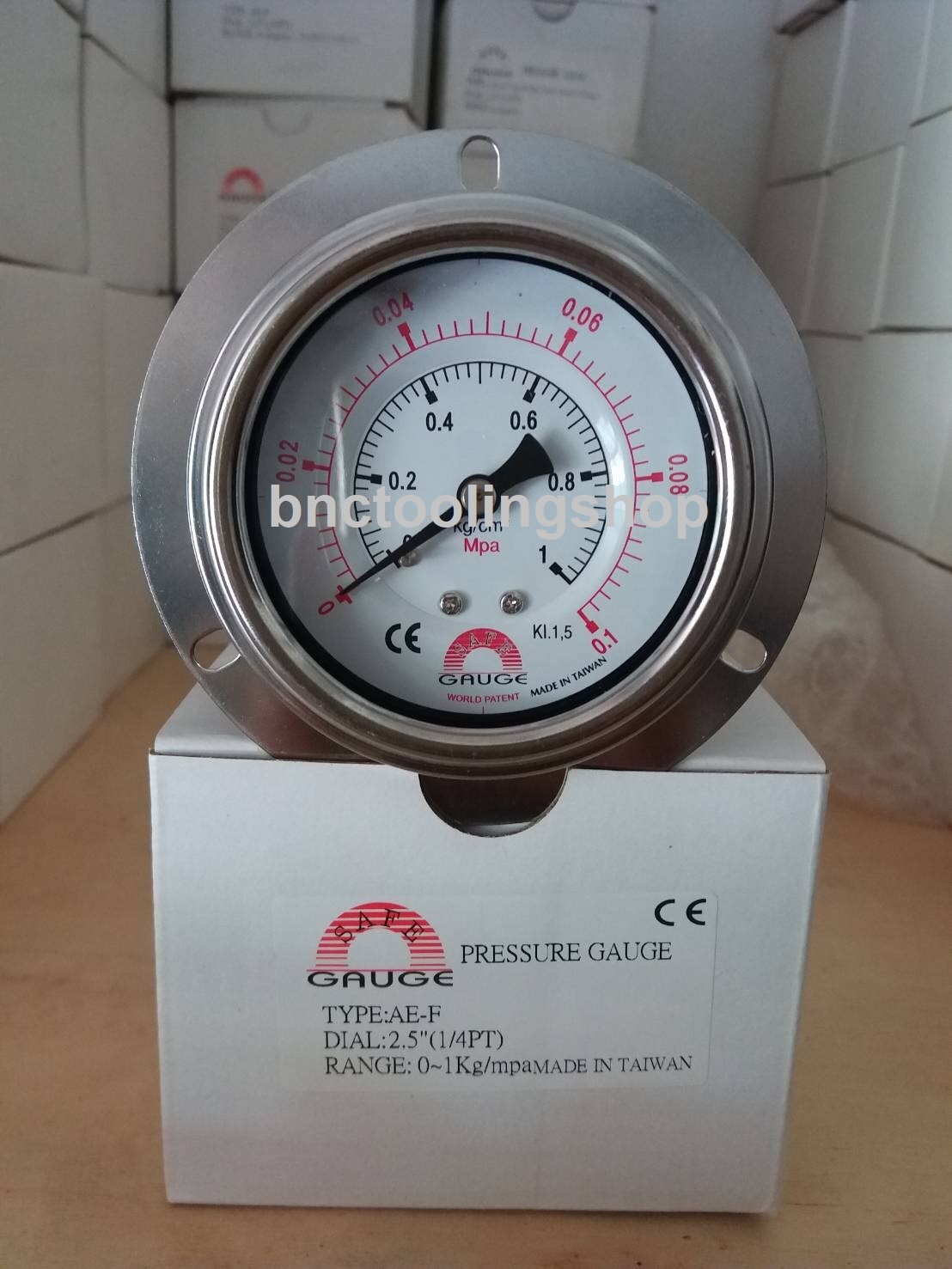 เกจวัดความดัน SaveGauge ,Pressure Gauge SaveGauge ขนาด 2.5นิ้ว เกลียวออกหลัง ขนาด0-1Kg/cm2(0-0.1Mpa)