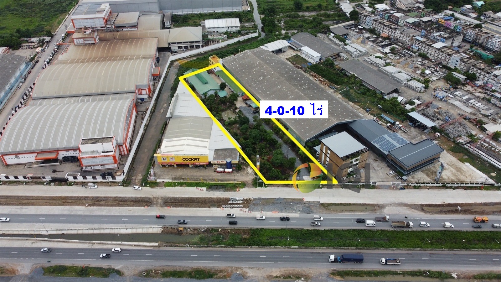 ขายที่ดิน 4-0-10 ไร่ พร้อมอาคารสำนักงาน และบ้านพักอาศัย 3 ชั้น ถนนบางบัวทอง – สุพรรณบุรี #LB52 - 000791