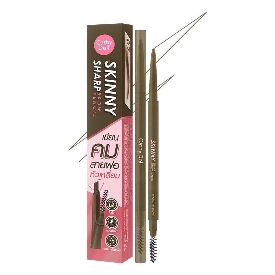 Cathy Doll Skinny Sharp Brow Pencil 0.06g #07 Chesnut Brown เคที่ดอลล์ สกินนี่ชาร์ปบราวเพ็นซิล 0.06g เคที่ดอลล์ ดินสอเขียนคิ้ว ออโต้ หัวเล็กเพียง 1.5 mm สี07 เชสท์นัทบราวน์