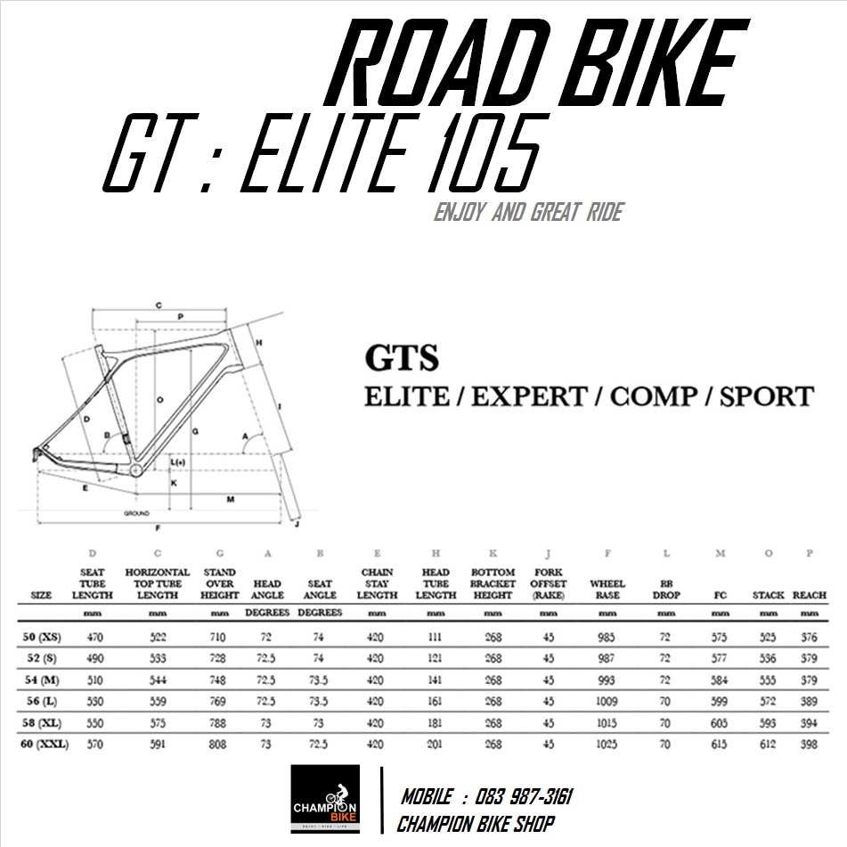 จักรยานเสือหมอบ GT : ELITE 105 ROAD BIKE - 2016