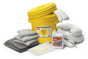 ชุดอุปกรณ์ดูดซับน้ำมันและสารเคมีฉุกเฉินแบบถัง ขนาด 20 แกลลอน Emergency Oil Spill Kit Absorbent Up to 20 Gallons