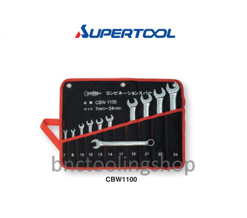 ประแจปากตายข้างแหวนเป็นชุด (11ตัว/ชุด),Combination Spanner (11Pcs/Set),Supertool,CBW1100