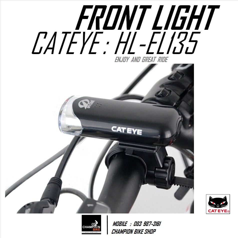 ไฟหน้าจักรยาน CATEYE : HL-EL135 3 LED FRONT LIGHT สีดำ