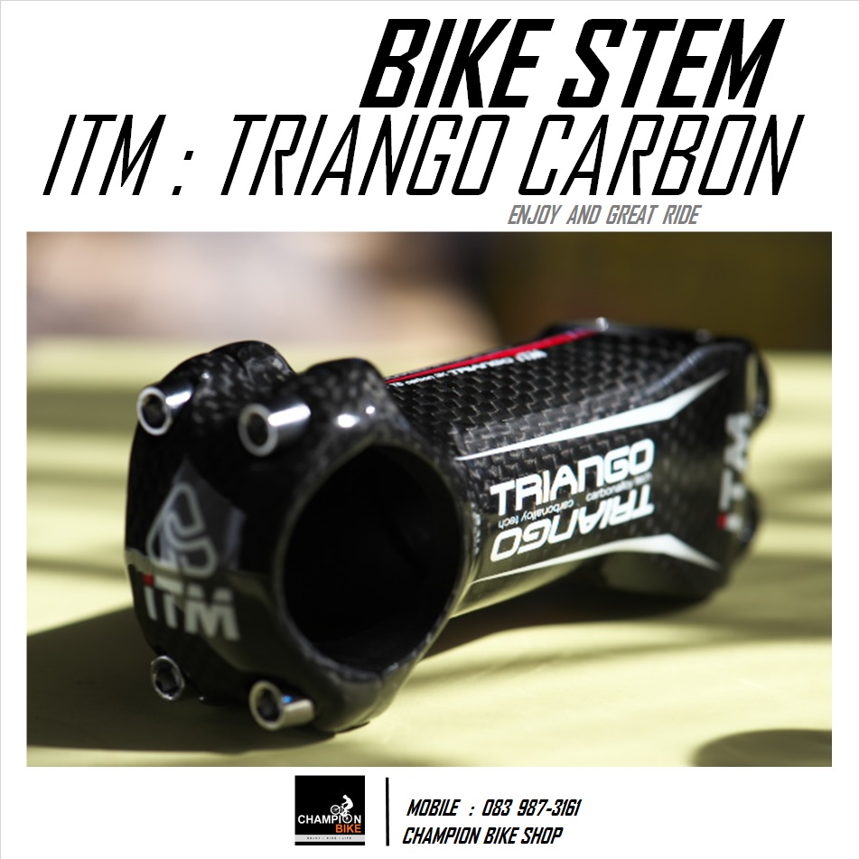 คอแฮนด์คาร์บอน ITM : TRIANGO 31.8 / 100mm CARBON 3K STEM สีคาร์บอน-ขาว-แดง